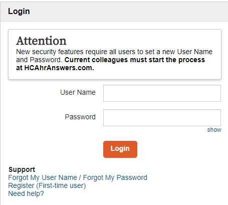 we log in And access the Hcahranswers porta